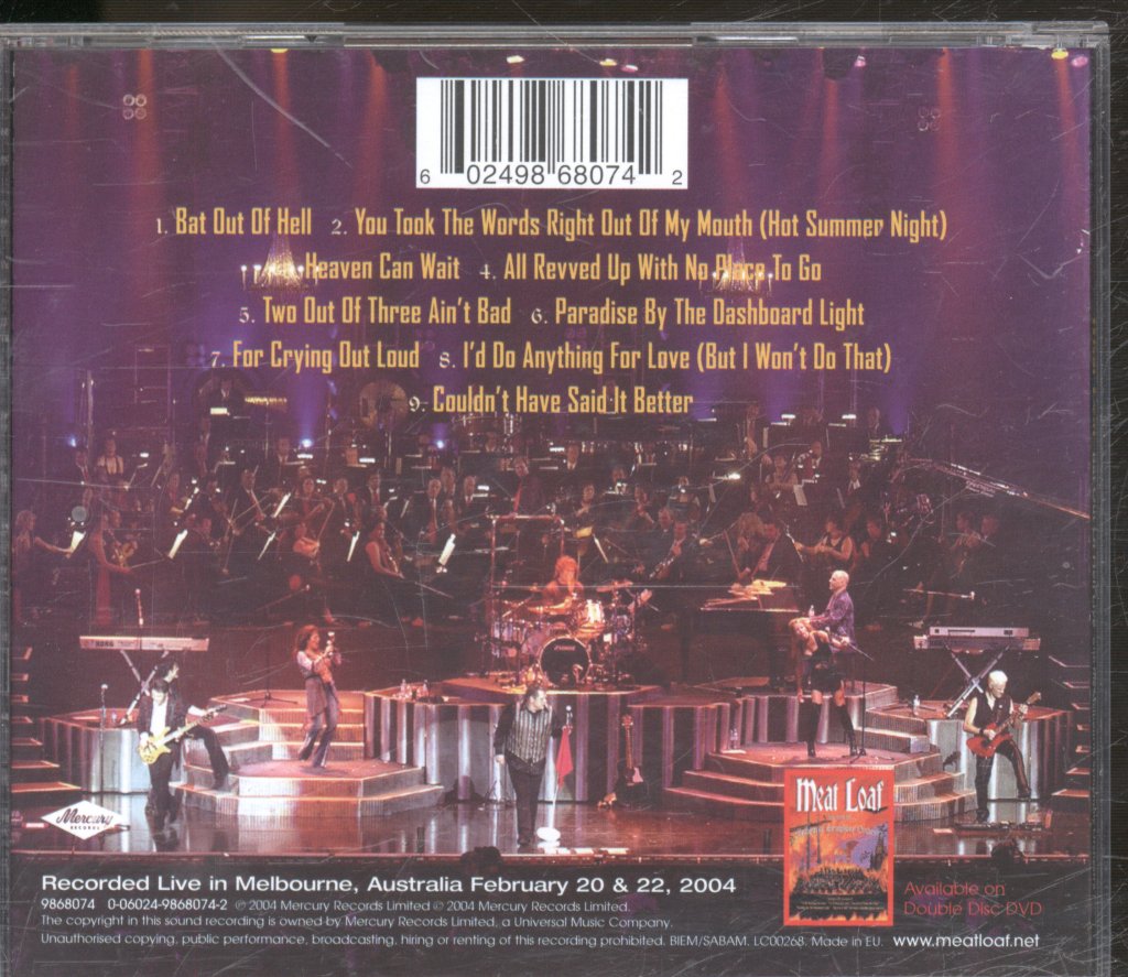 Meat Loaf - Bat Out Of Hell Live - Cd