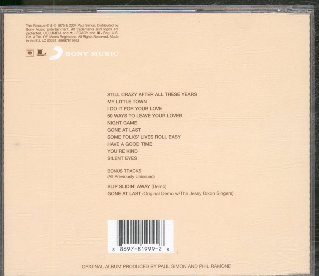 Paul Simon - Still Crazy After All These Years - Cd