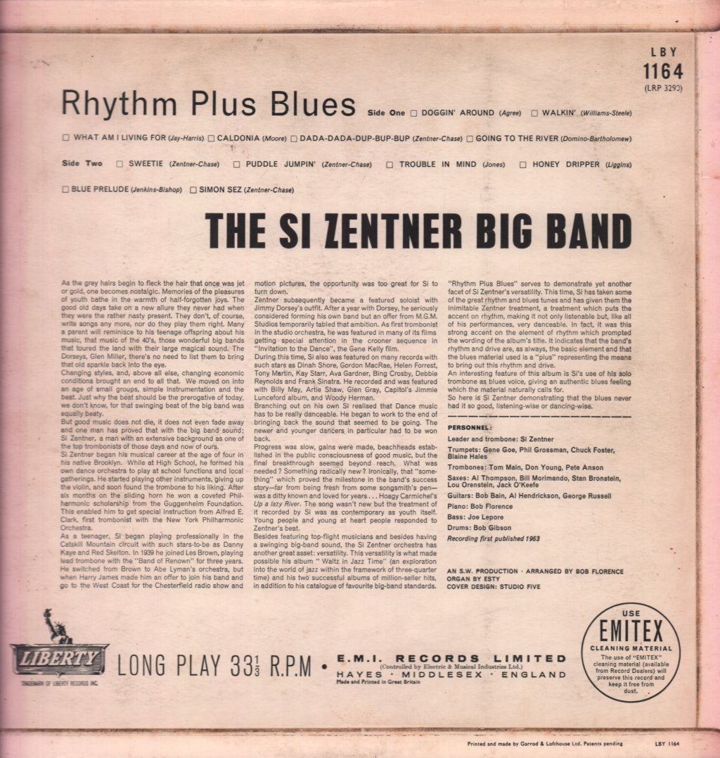 Si Zentner - Rhythm Plus Blues - Lp