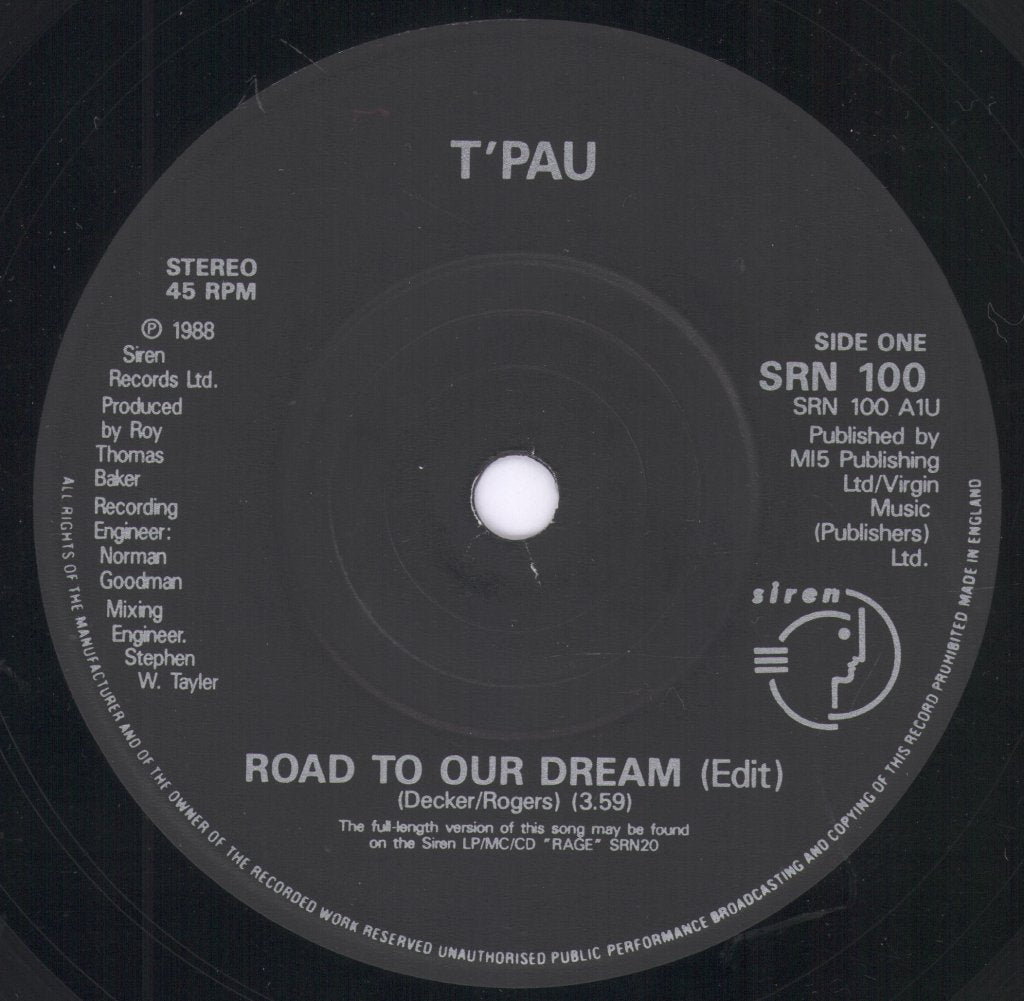 T'PAU - Road To Our Dream - 7 Inch
