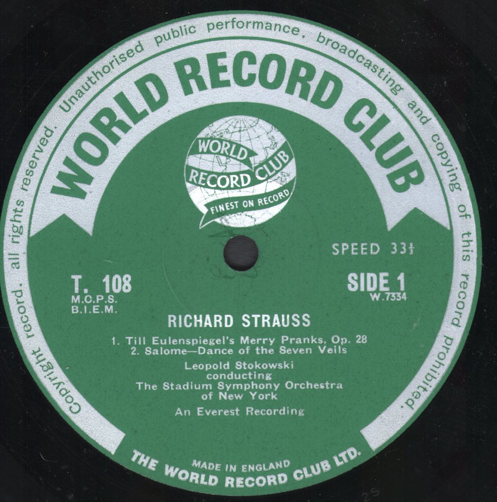 Leopold Stokowski / Stadium Symphony Orchestra Of New York - Richard Strauss - Till Eulenspiegel's Merry Pranks / Don Juan (Tone Poem) - Lp