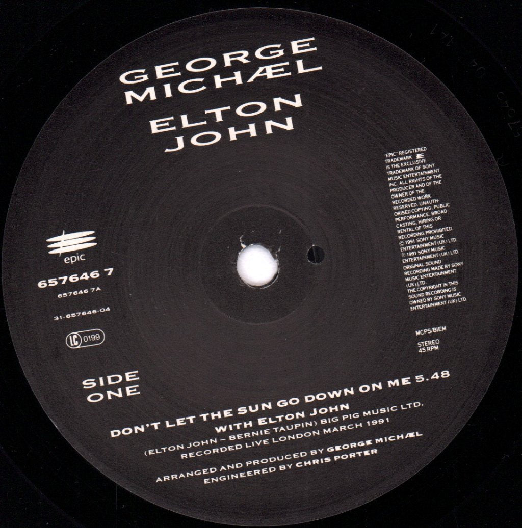 Elton John And George Michael - Don't Let The Sun Go Down On Me - 7 Inch