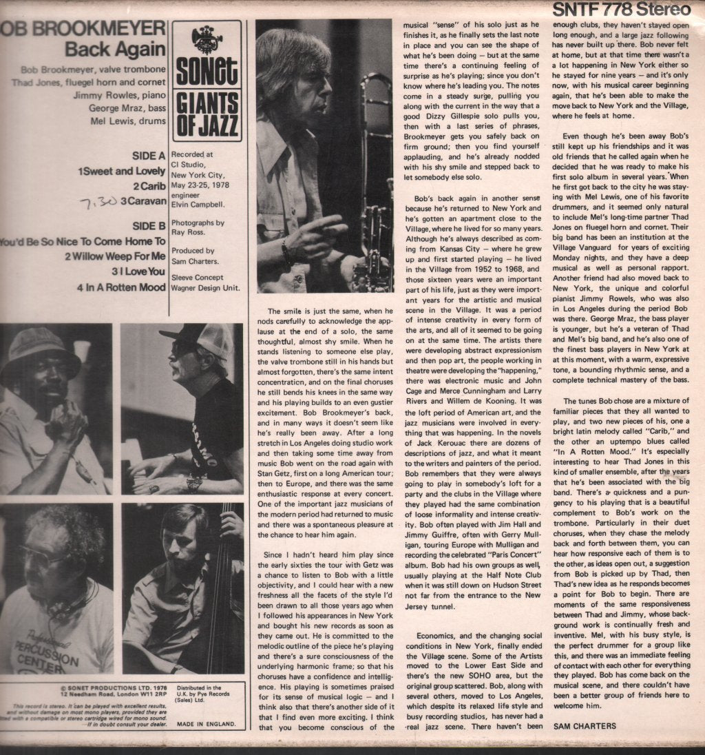 Bob Brookmeyer - Back Again - Lp