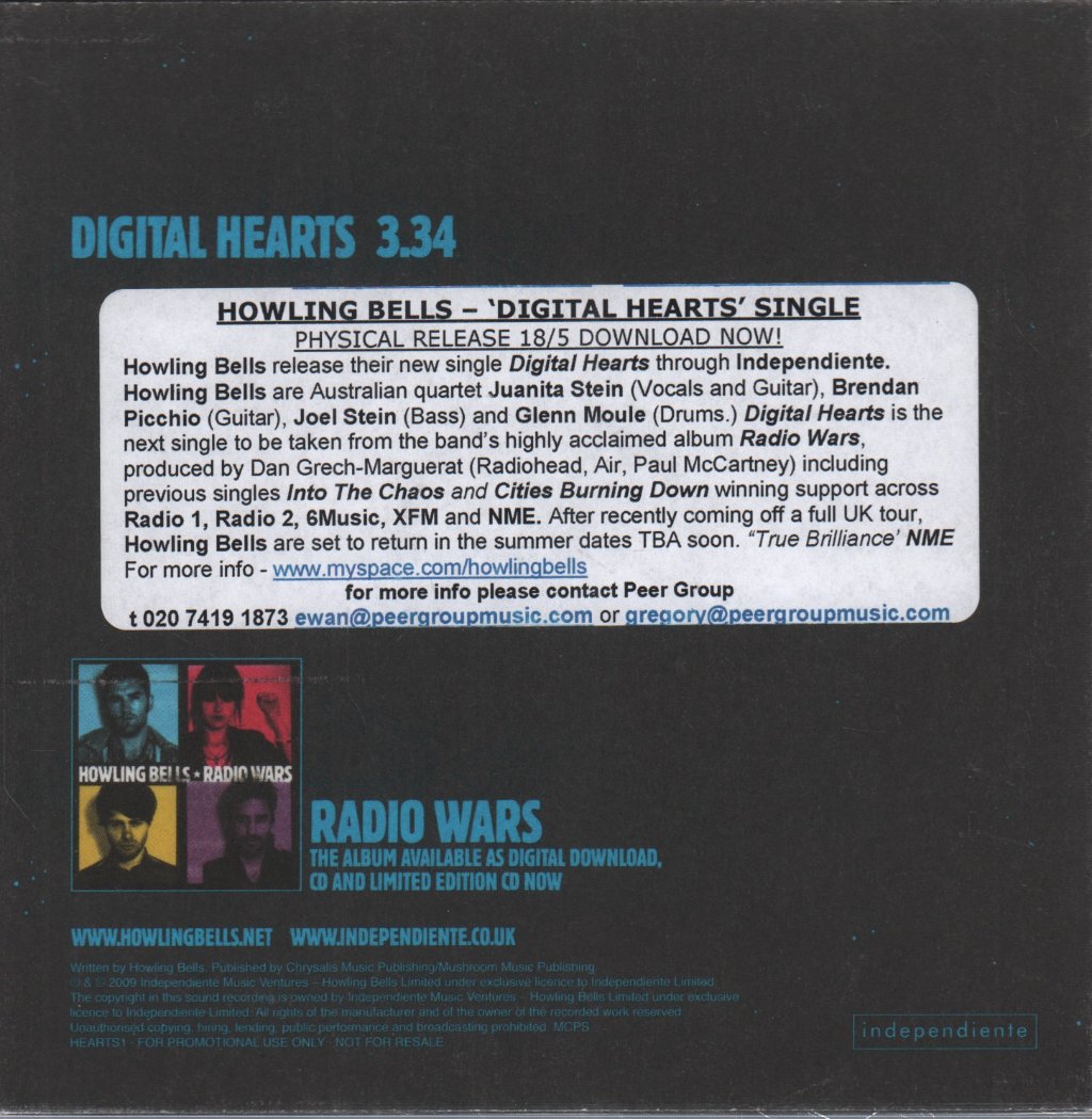 Howling Bells - Digital Hearts - Cd