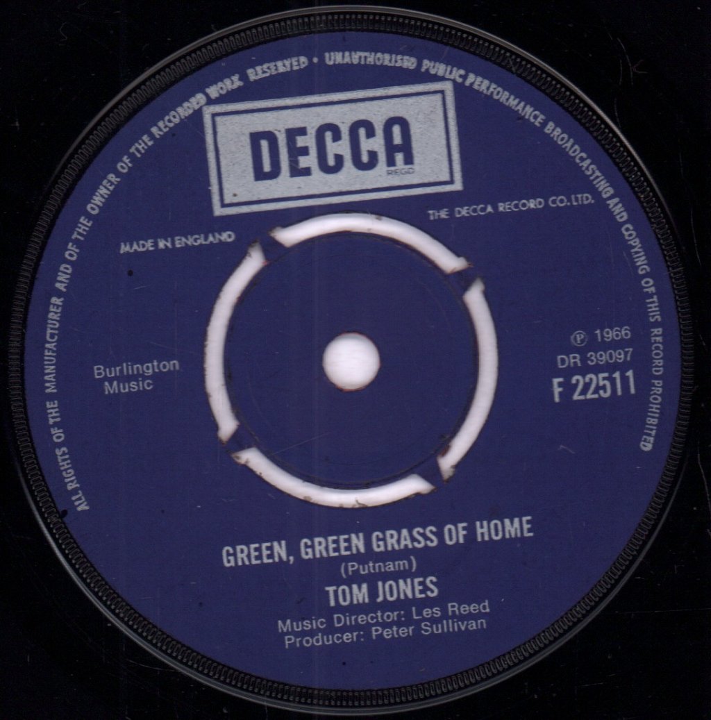 Tom Jones - Green Green Grass Of Home - 7 Inch