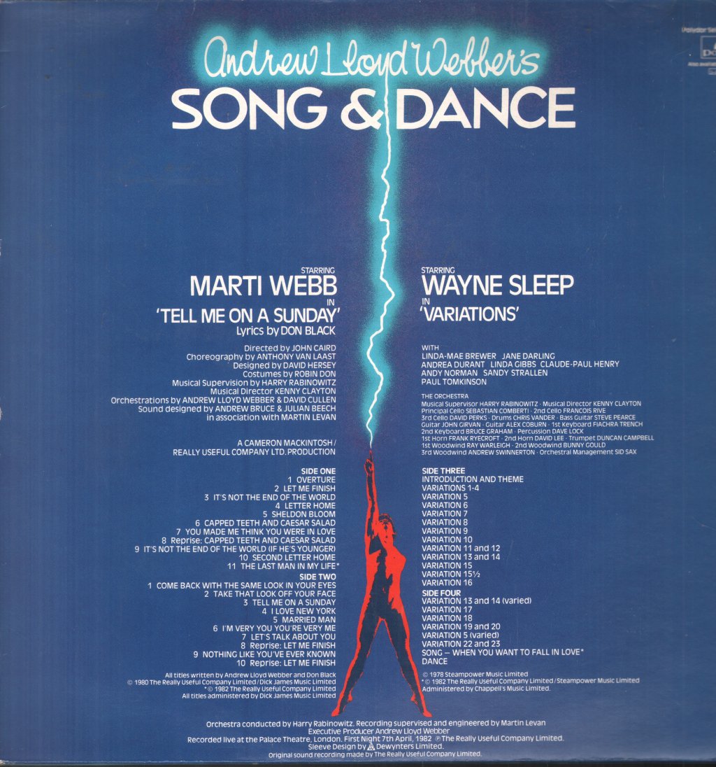 Various Artists - Andrew Lloyd Webber's Song And Dance - Double Lp