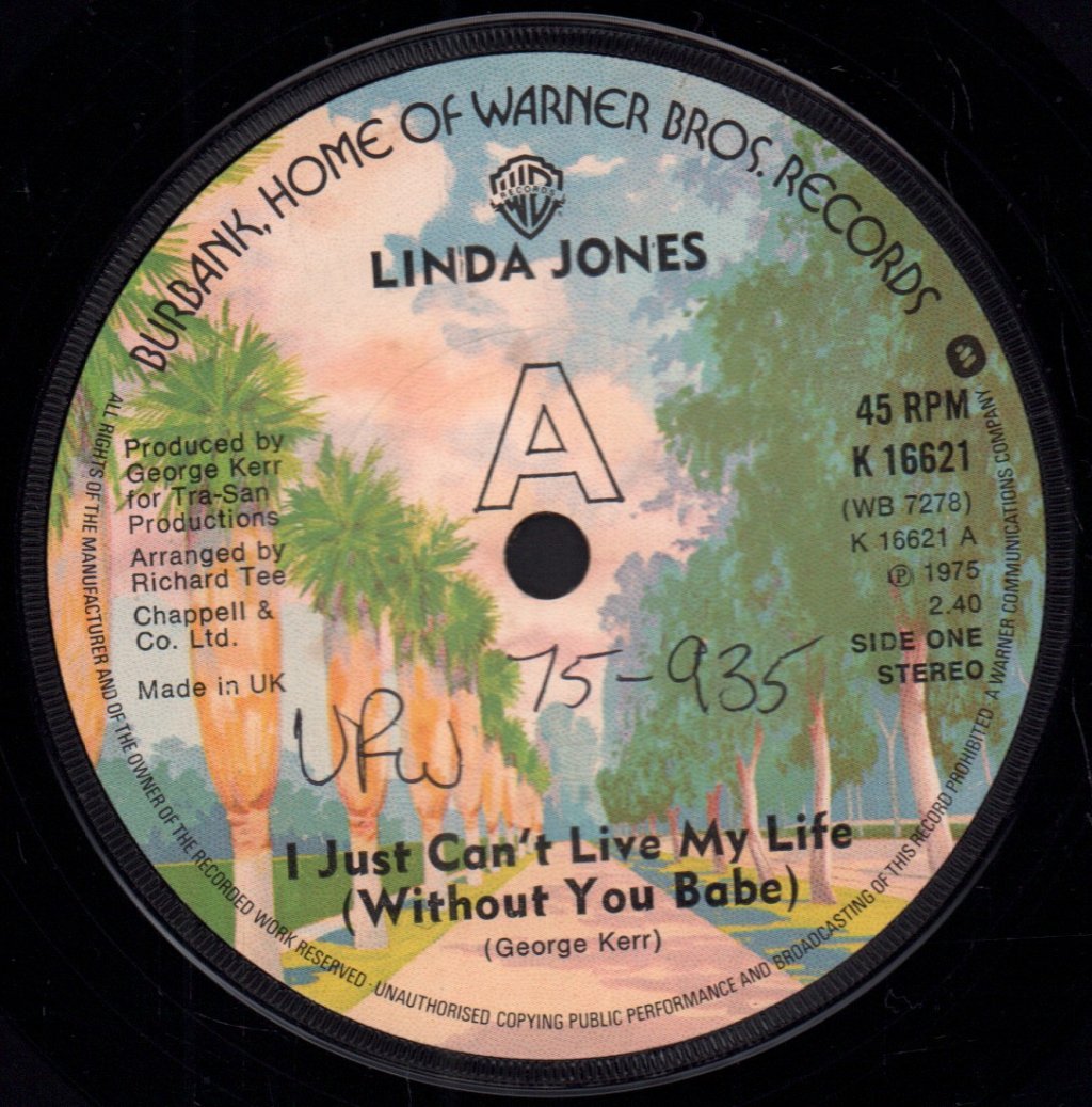Linda Jones - I Just Can't Live My Life (Without You Babe) - 7 Inch