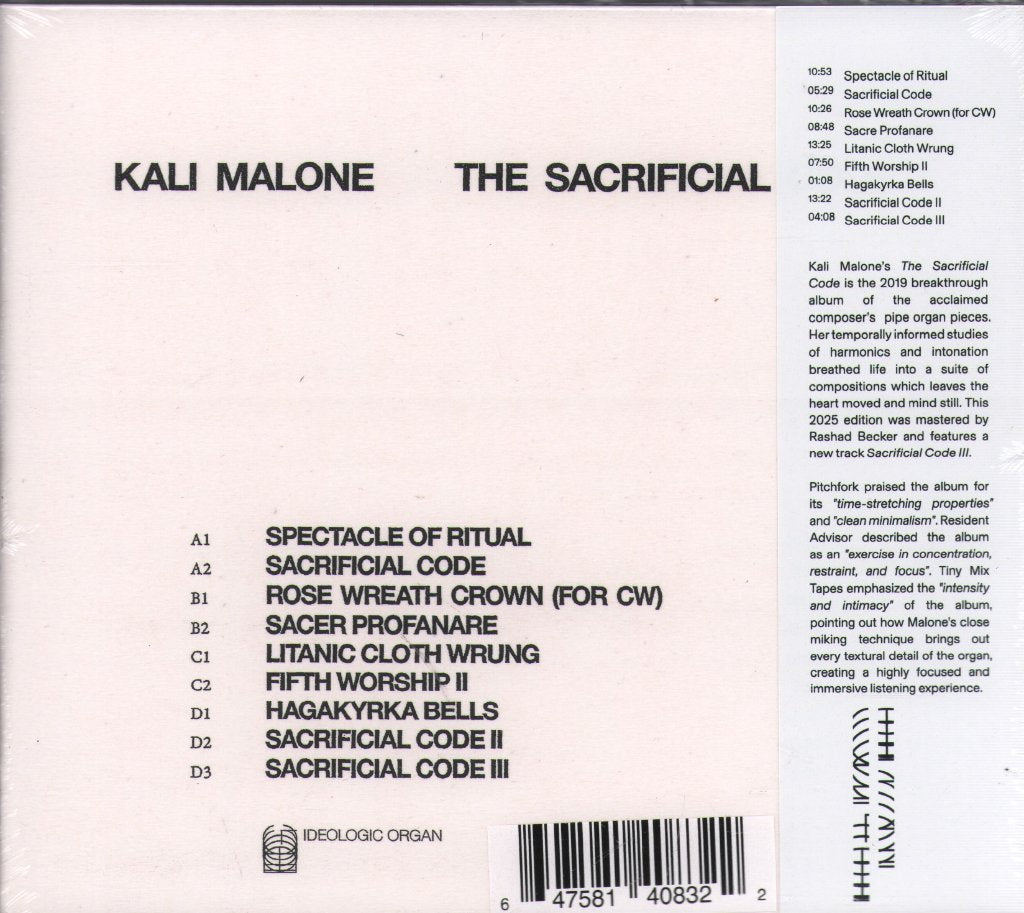 Kali Malone - Sacrificial Code - Cd