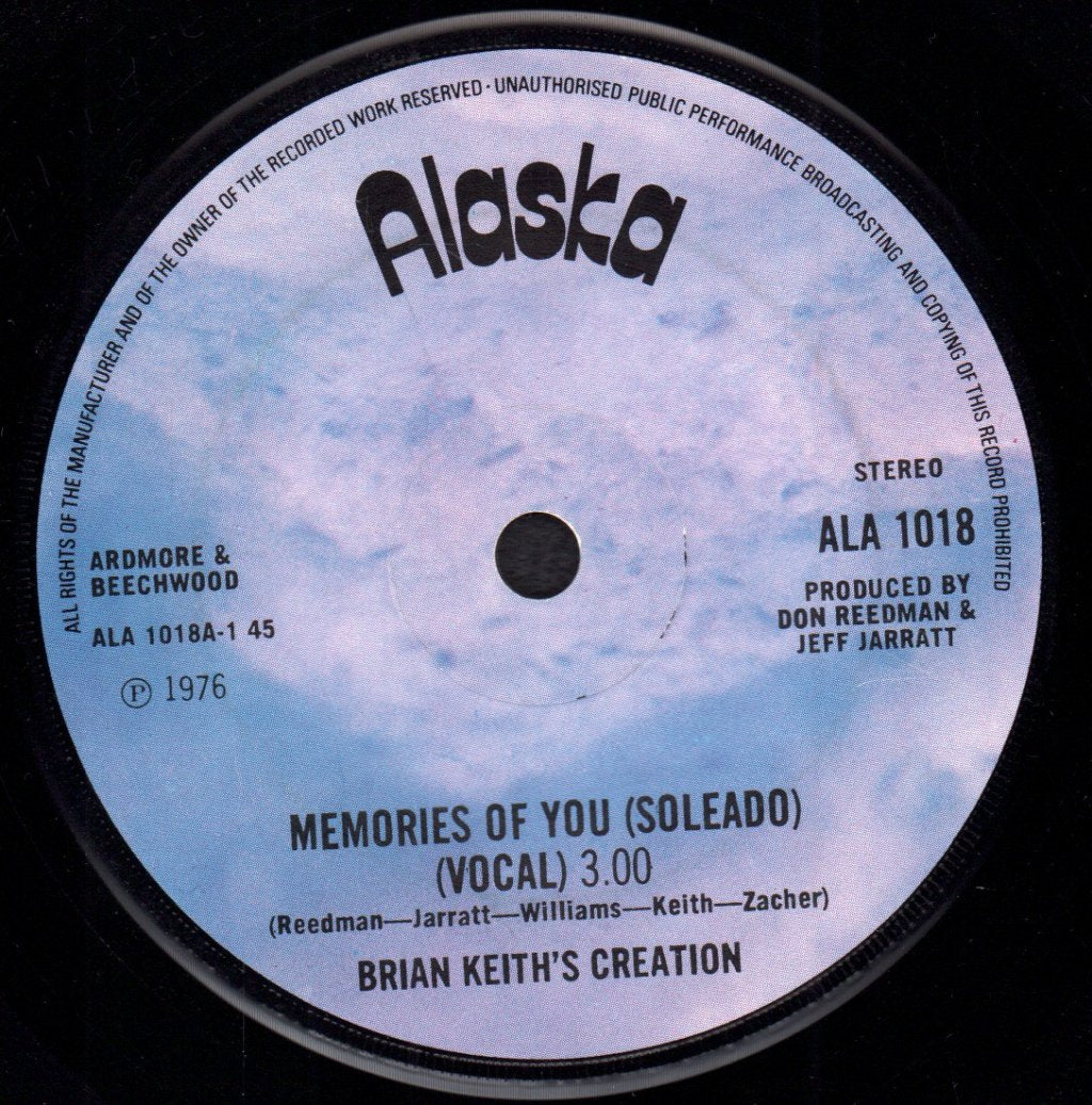 Brian Keith's Creation - Memories Of You - 7 Inch