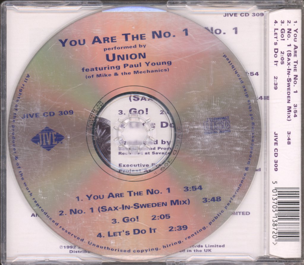 Union Featuring Paul Young - You Are The Number 1 - Cd