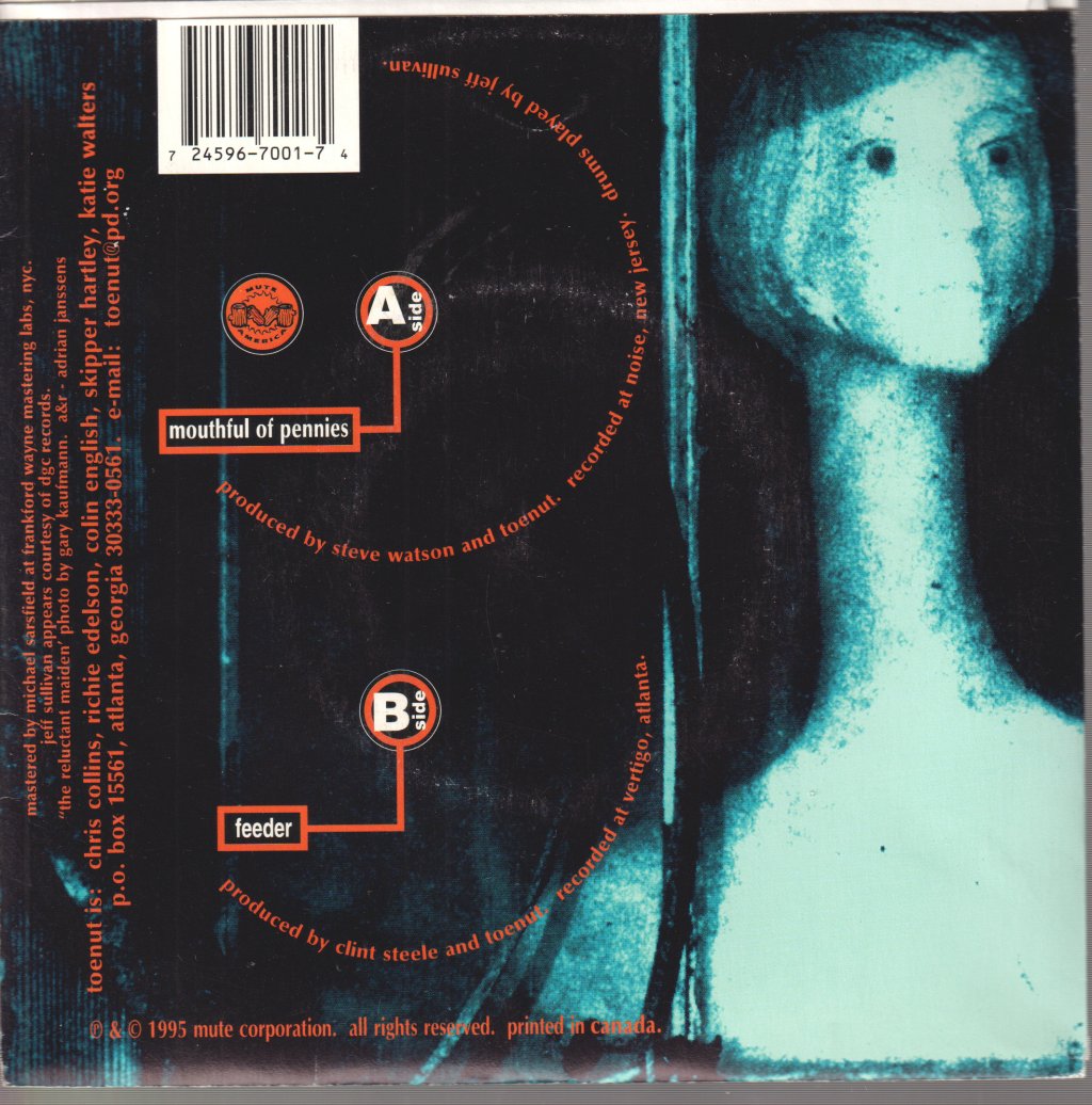 Toenut - Mouthful Of Pennies - 7 Inch