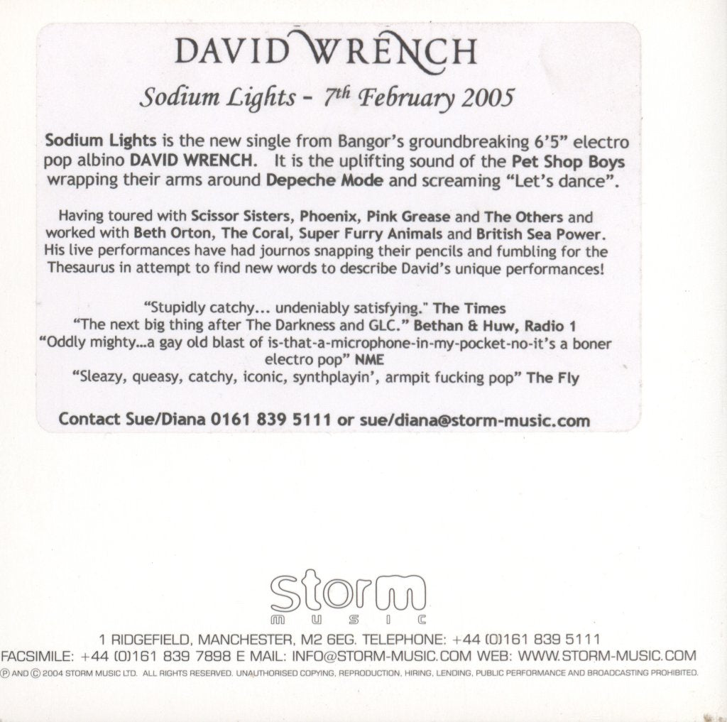 David Wrench - Sodium Lights - Cdr