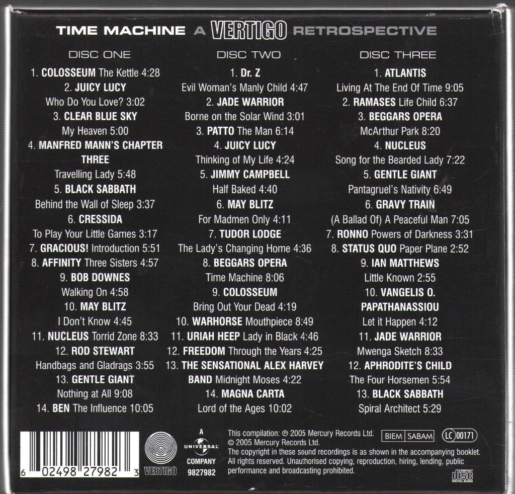 Various Artists - Time Machine - A Vertigo Retrospective - Triple Cd