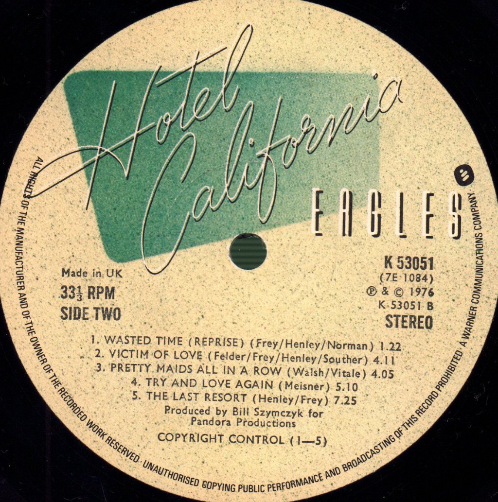 Eagles - Hotel California - Lp