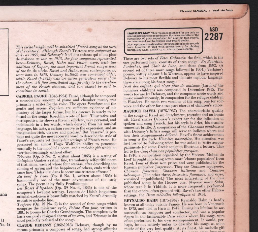 Victoria De Los Angeles / Gonzalo Soriano - Mélodies - Lp