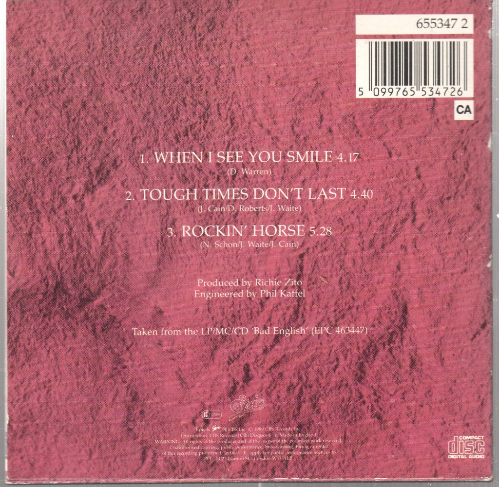 Bad English - When I See You Smile - Cd