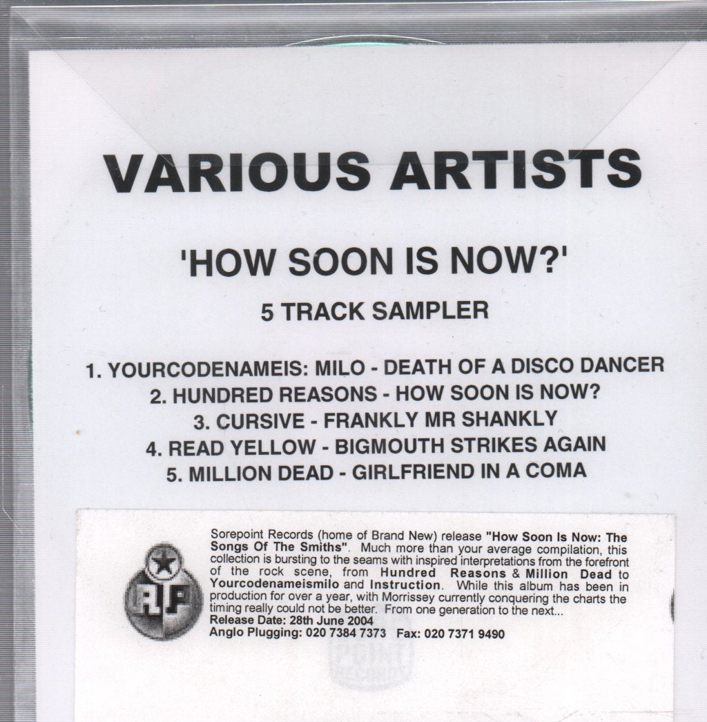 Various Artists - How Soon Is Now? The Smiths Songs Bt...5 Track Sampler - Cdr