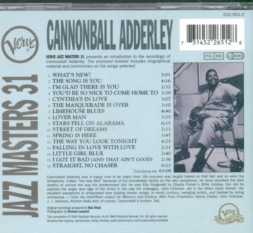 Cannonball Adderley - Jazz Masters 31 - Cd