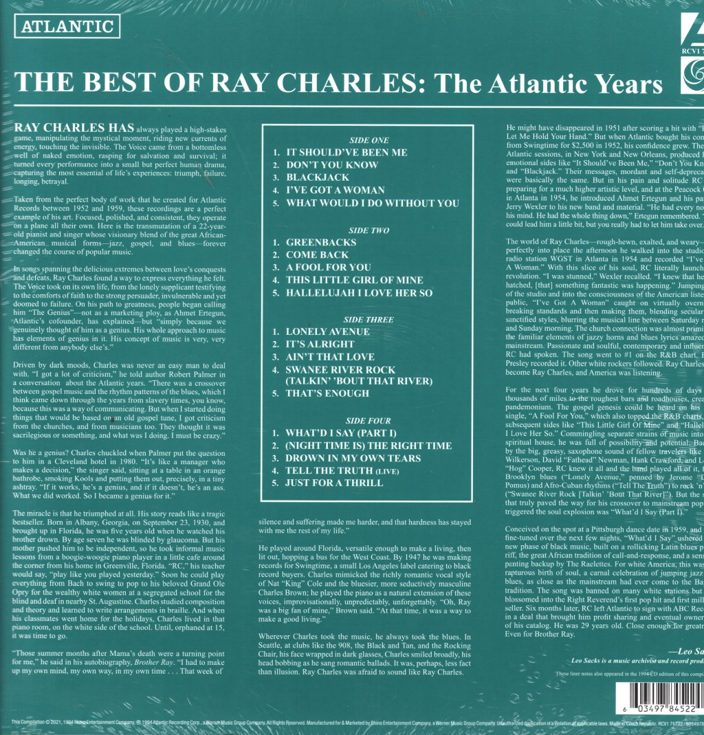Ray Charles - Atlantic Years: The Best Of... - Double Lp