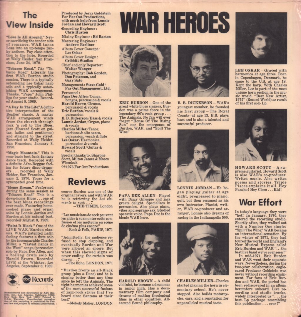 War Featuring Eric Burdon - Love Is All Around - Lp