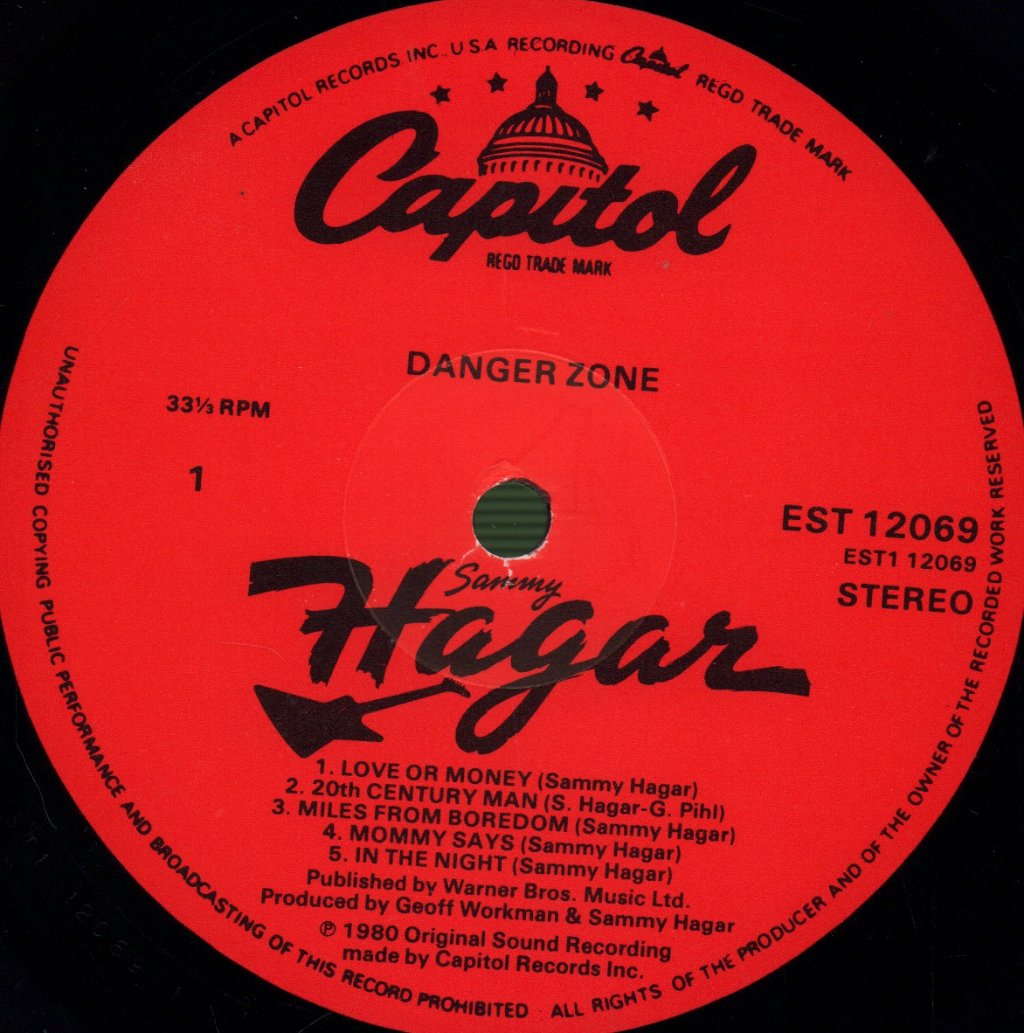 Sammy Hagar - Danger Zone - Lp