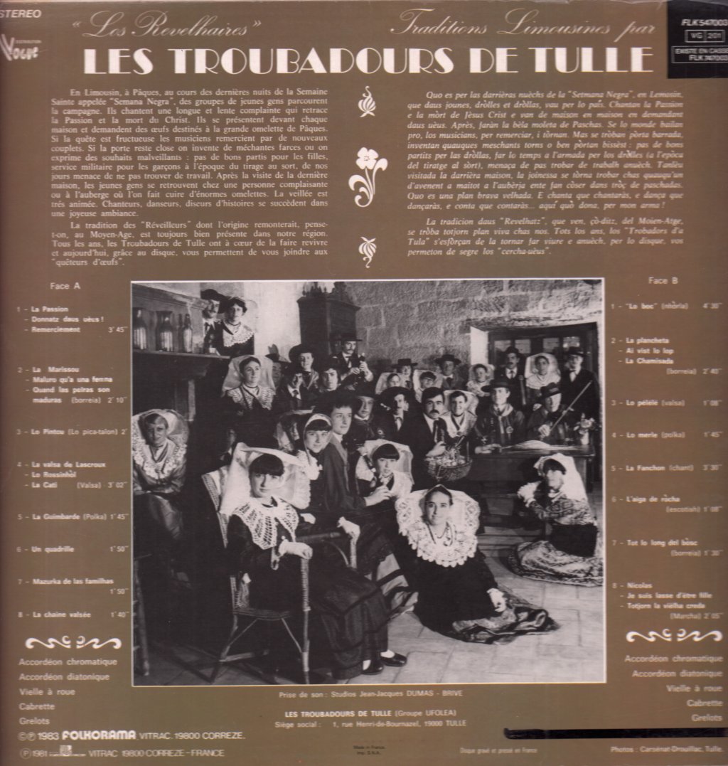 Les Troubadours De Tulle - Los Revelhaires - Lp