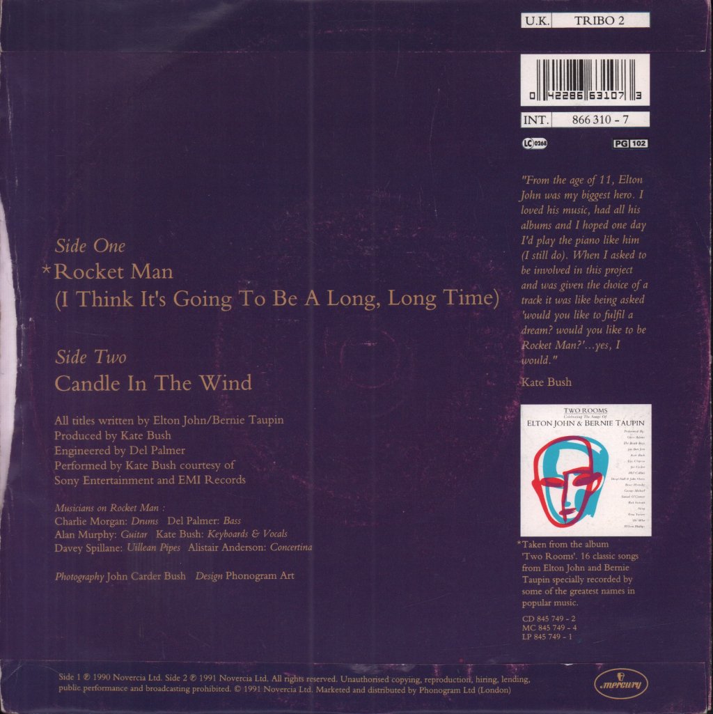 Kate Bush - Rocket Man - 7 Inch