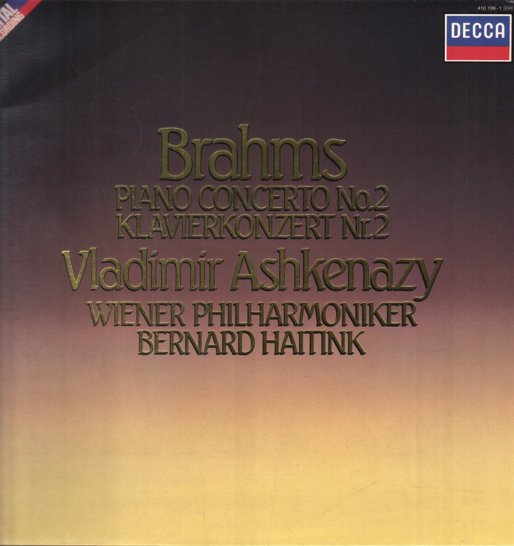 Vladimir Ashkenazy / Bernard Haitink / Wiener Philharmoniker - Brahms - Piano Concerto No.2 / Klavierkonzert Nr.2 - Lp