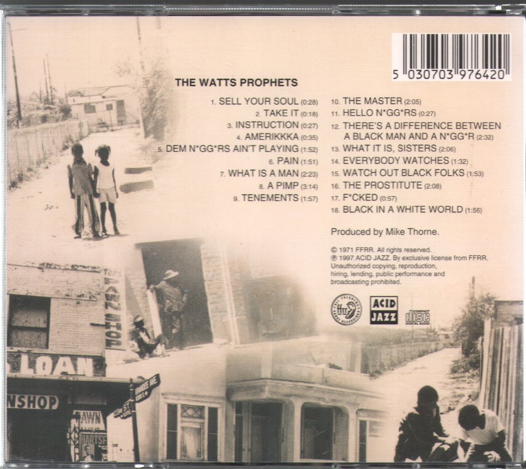 Watts Prophets - Rappin' Black In A White World - Cdr