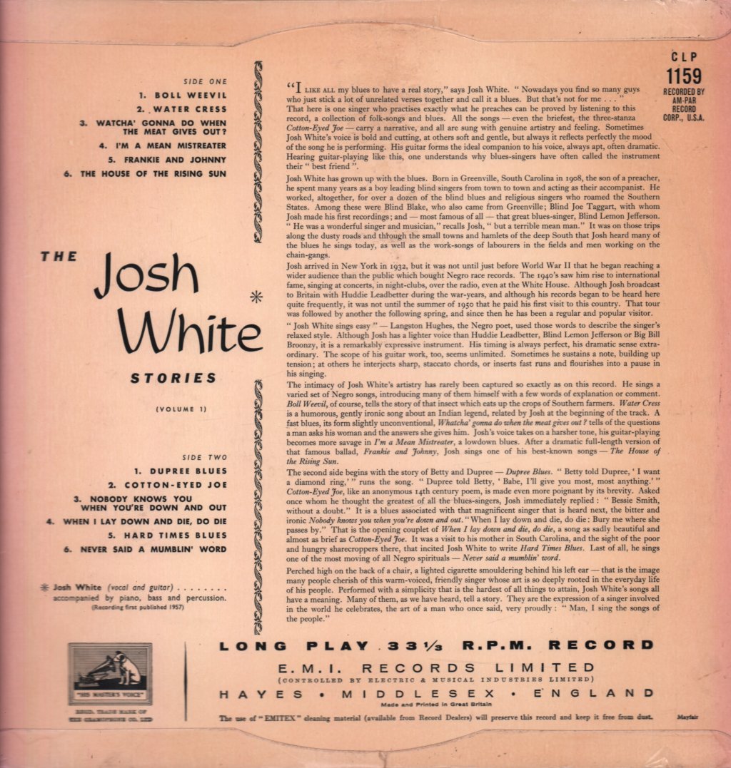 Josh White - Josh White Stories Volume I - Lp