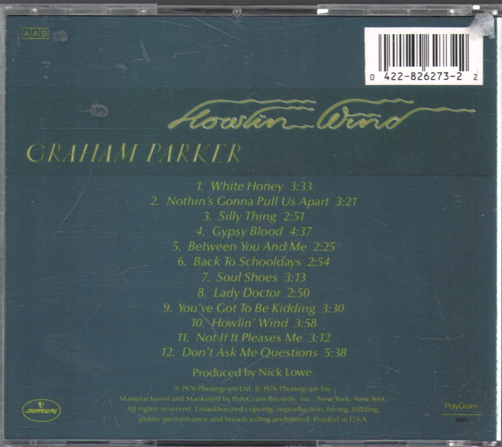 Graham Parker - Howlin Wind - Cd