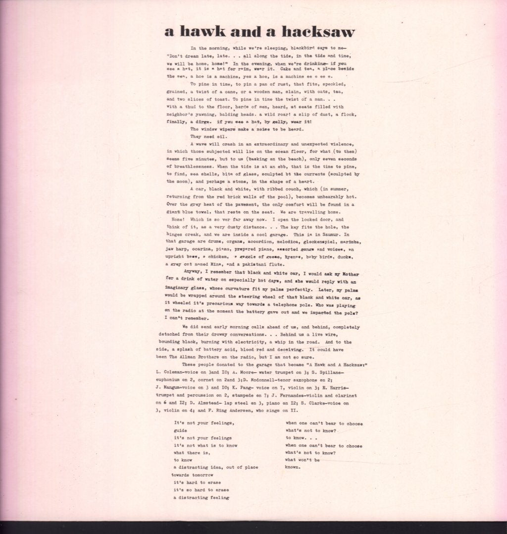 A Hawk And A Hacksaw - A Hawk And A Hacksaw - Lp
