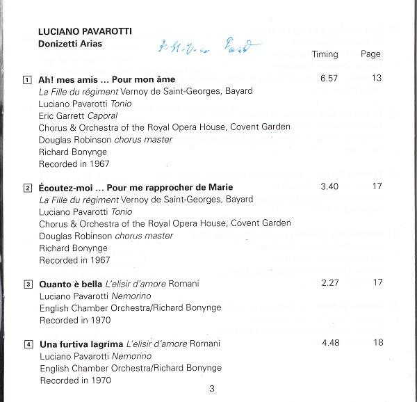 Luciano Pavarotti - Donizetti Arias (Una Furtiva Lagrima) - Cd