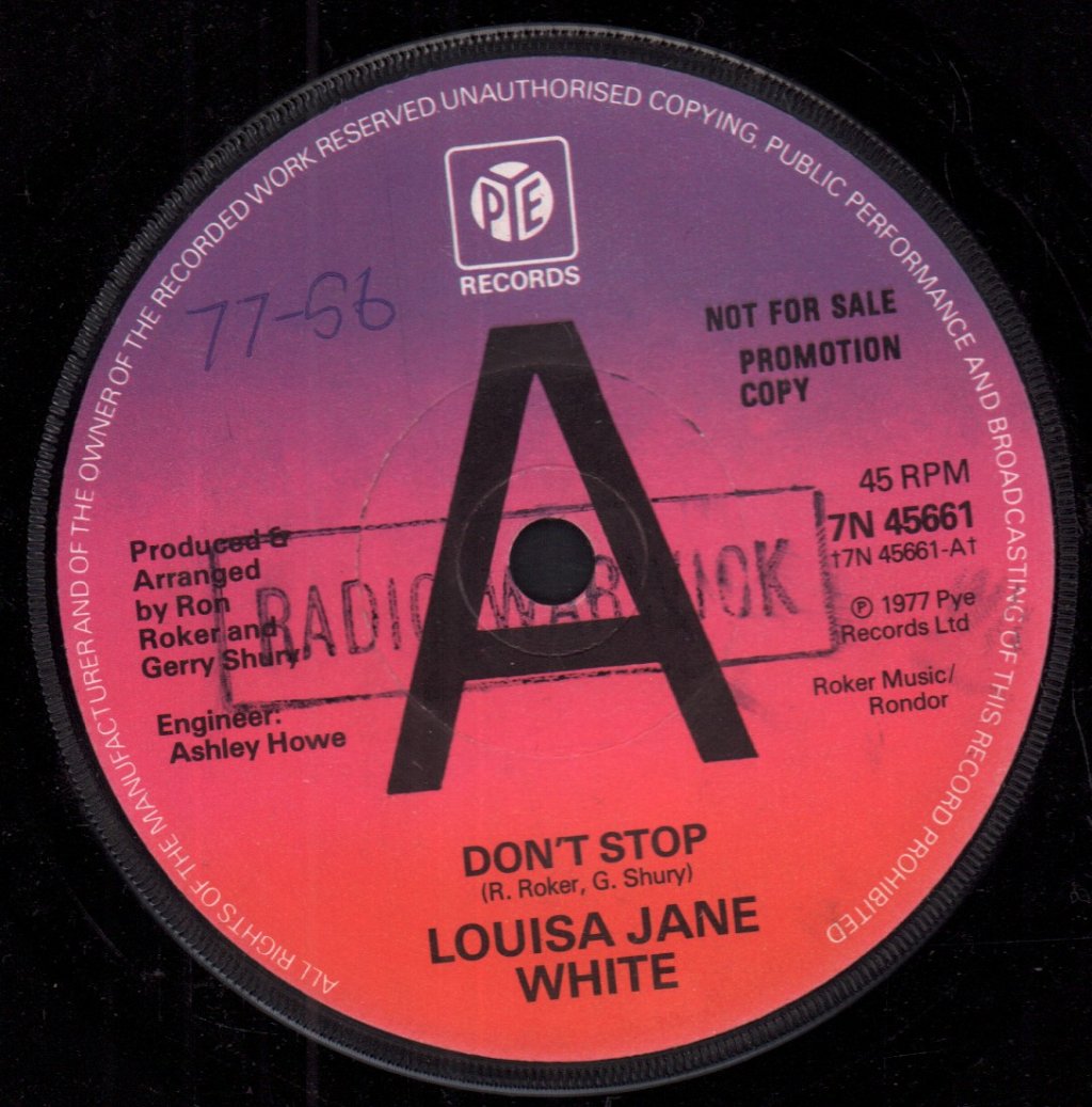 Louisa Jane White - Don't Stop - 7 Inch
