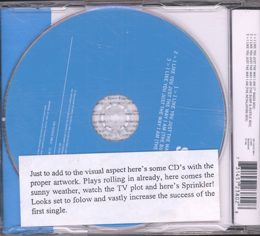 Sprinkler (90'S Group) - I Like You Just The Way I Am - Cd
