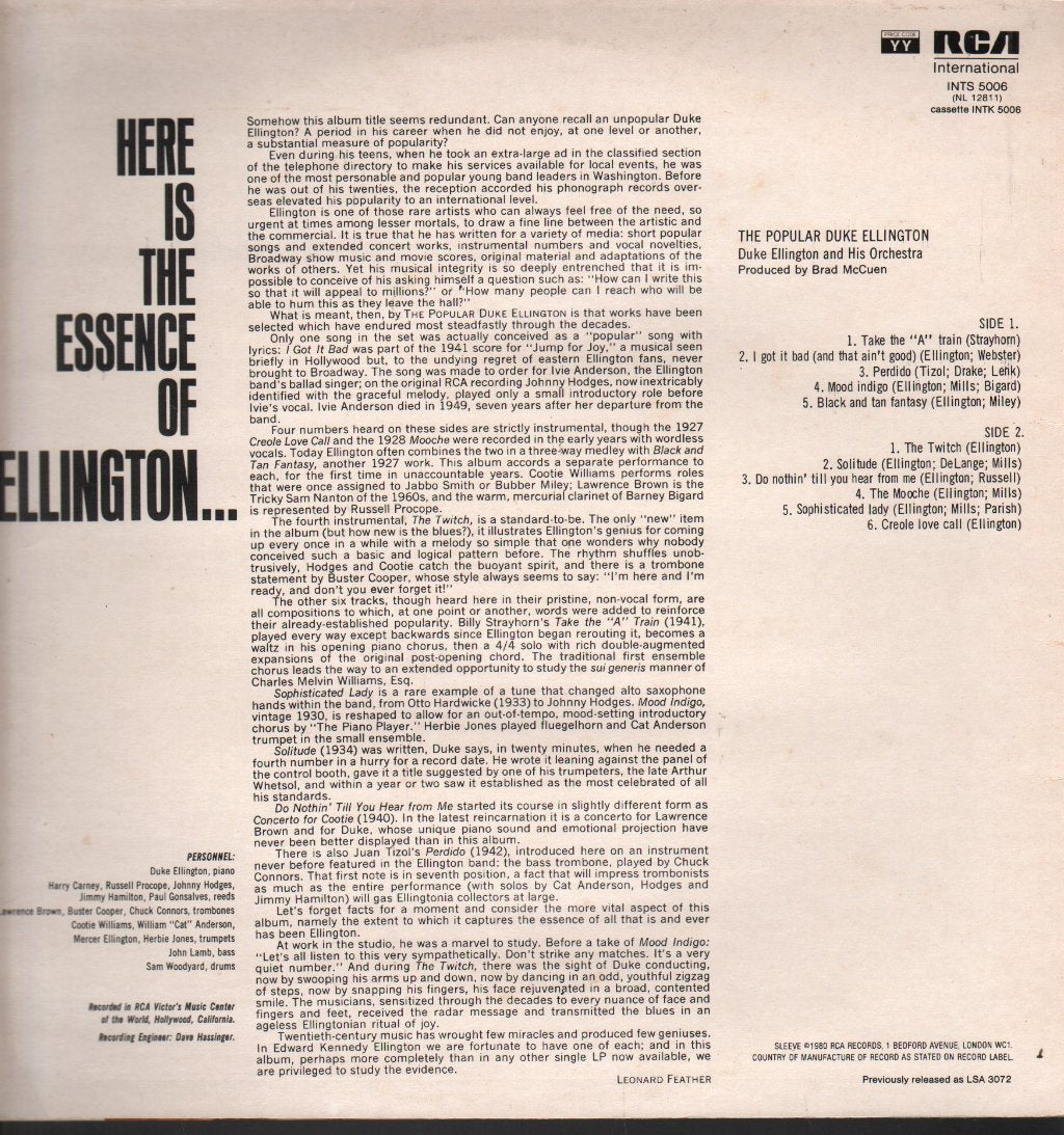 Duke Ellington - Popular - Lp