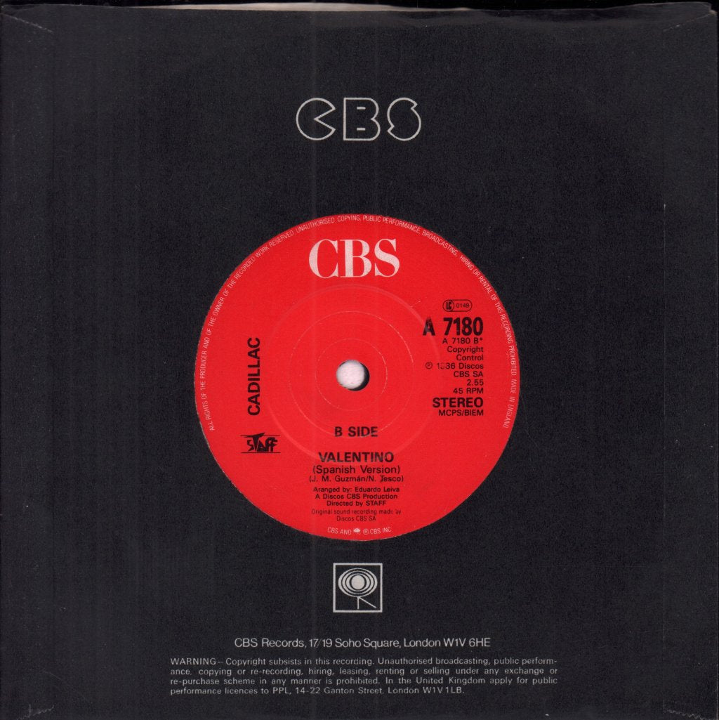 Cadillac (80'S Group) - Valentino - 7 Inch