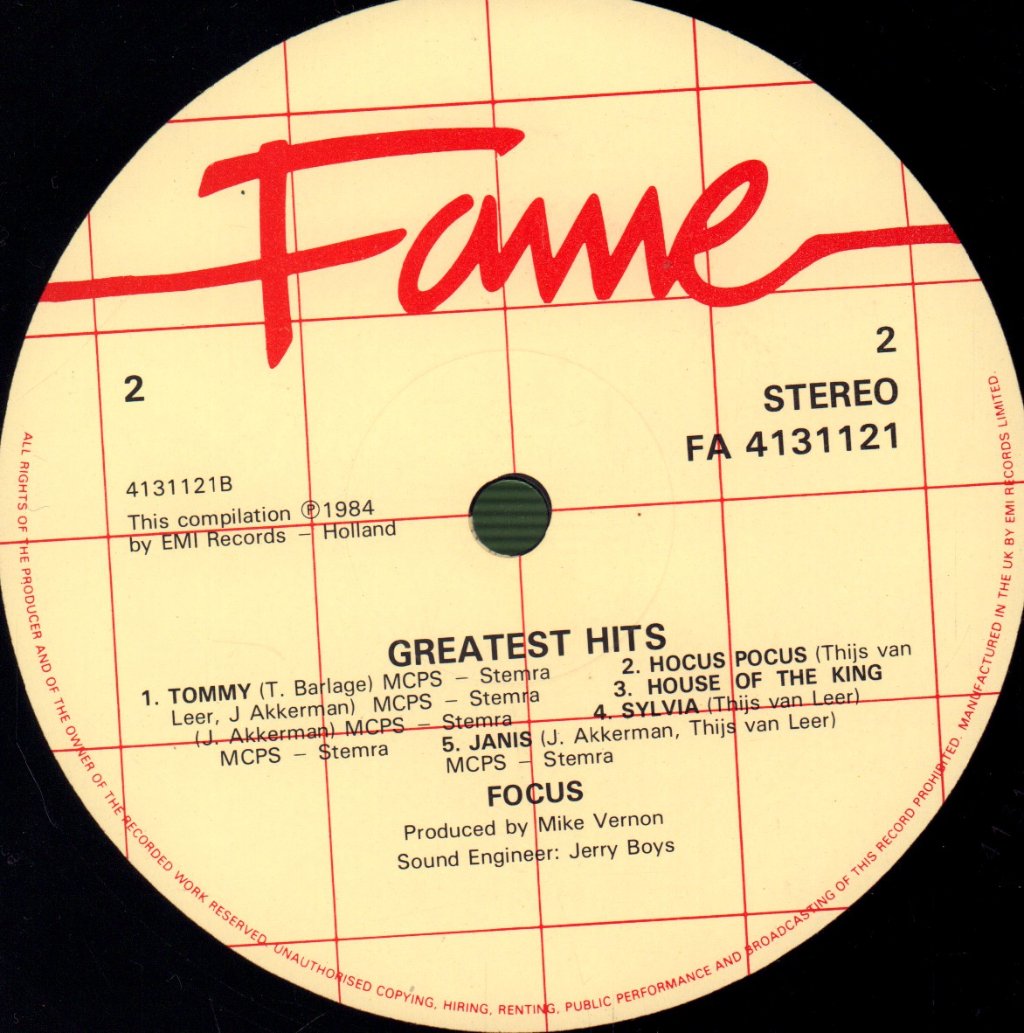 Focus - Greatest Hits Of Focus - Lp