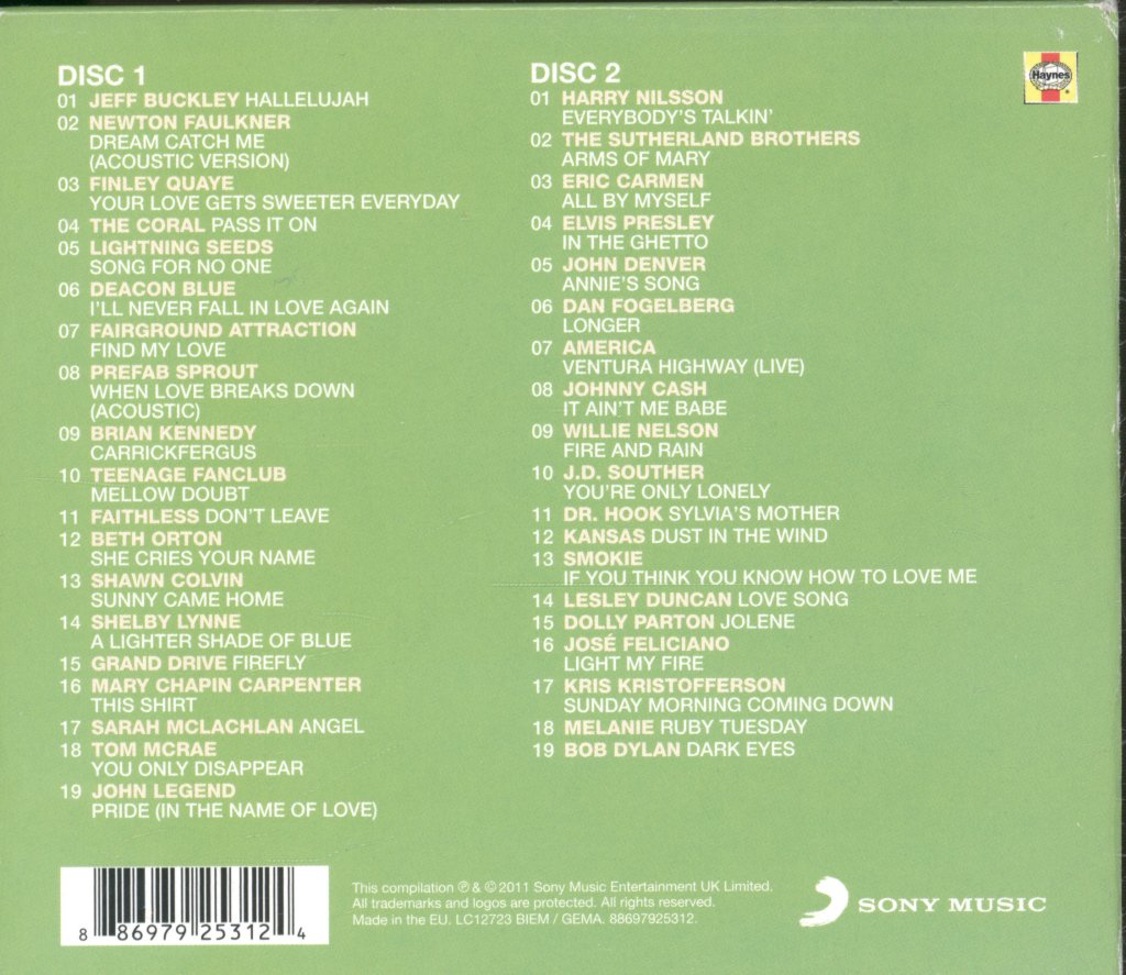 Various Artists - Haynes Acoustic Songbook - Ultimate Guide to Acoustic Rock - Double Cd