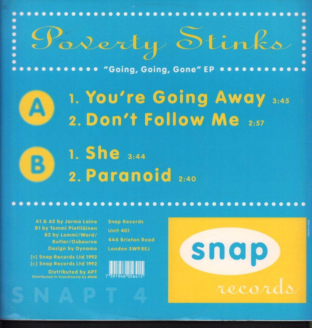 Poverty Stinks - Going Going Gone Ep - 12 Inch
