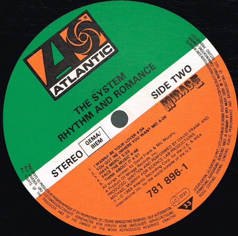 System (Electro Soul) - Rhythm And Romance - Lp
