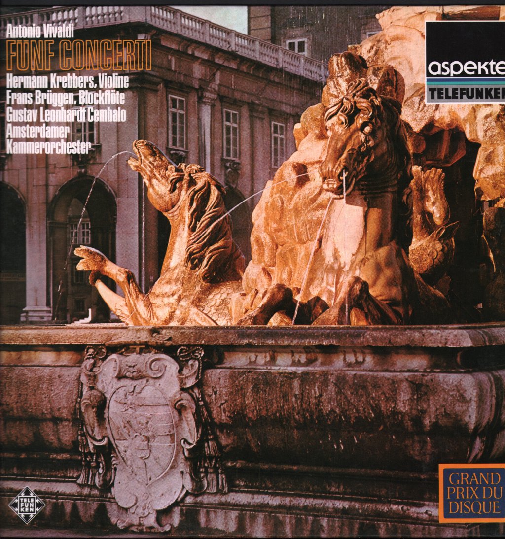 Hermann Krebbers / Frans Bruggen / Gustav Leonhardt - Antonio Vivaldi - Fünf Concerti - Lp