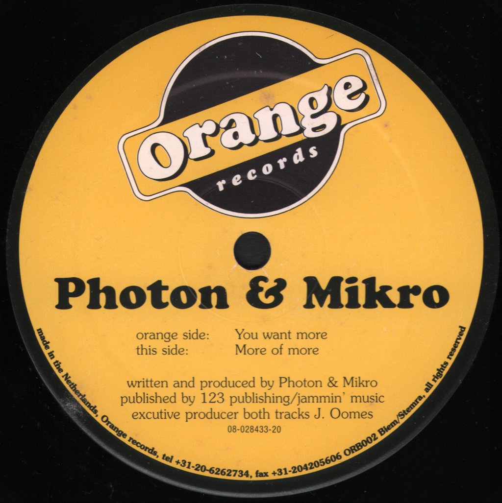 Photon & Mikro - You Want More / More Of More - 12 Inch
