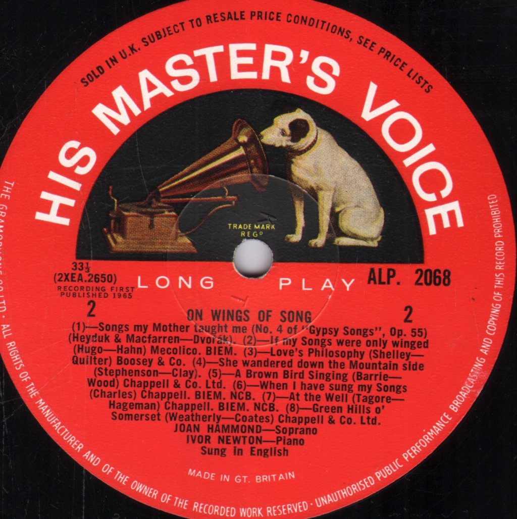 Joan Hammond / Ivor Newton - On Wings Of Song - Lp