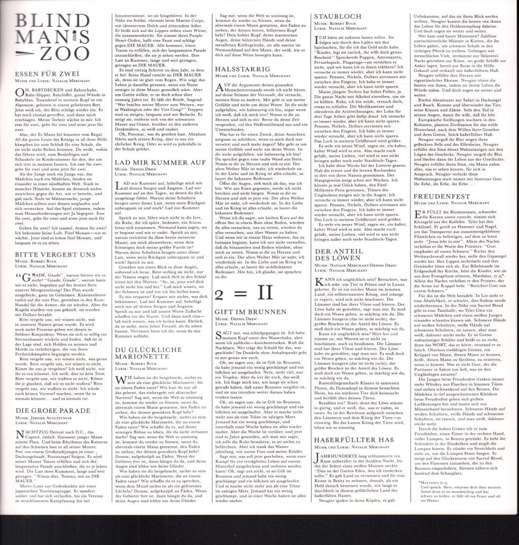 10,000 Maniacs - Blind Man's Zoo - Lp