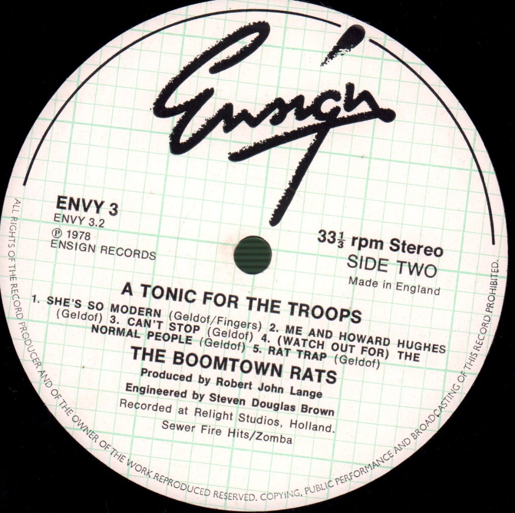 Boomtown Rats - A Tonic For The Troops - Lp