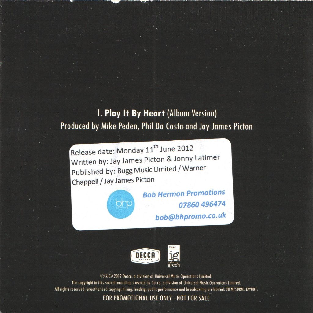 Jay James Picton - Play It By Heart... - Cdr