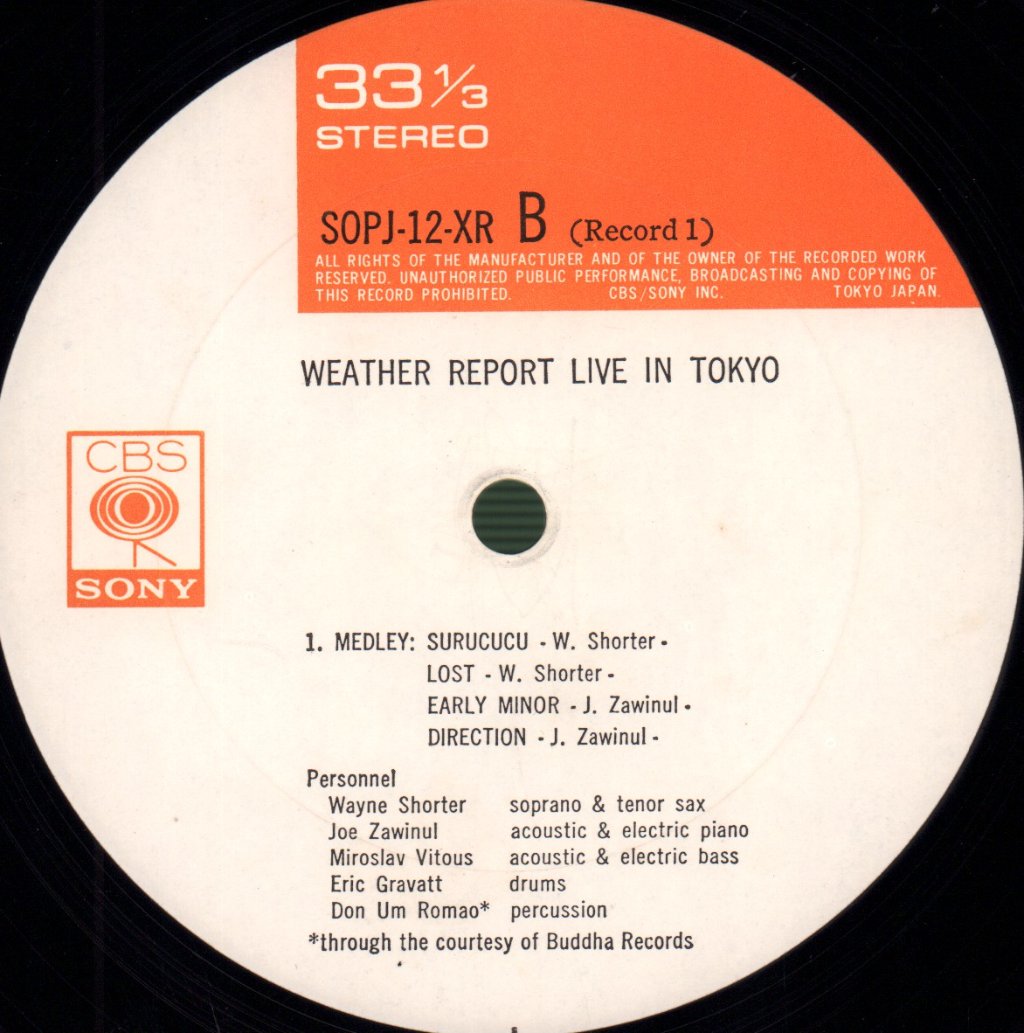 Weather Report - Weather Report Live In Tokyo - Double Lp