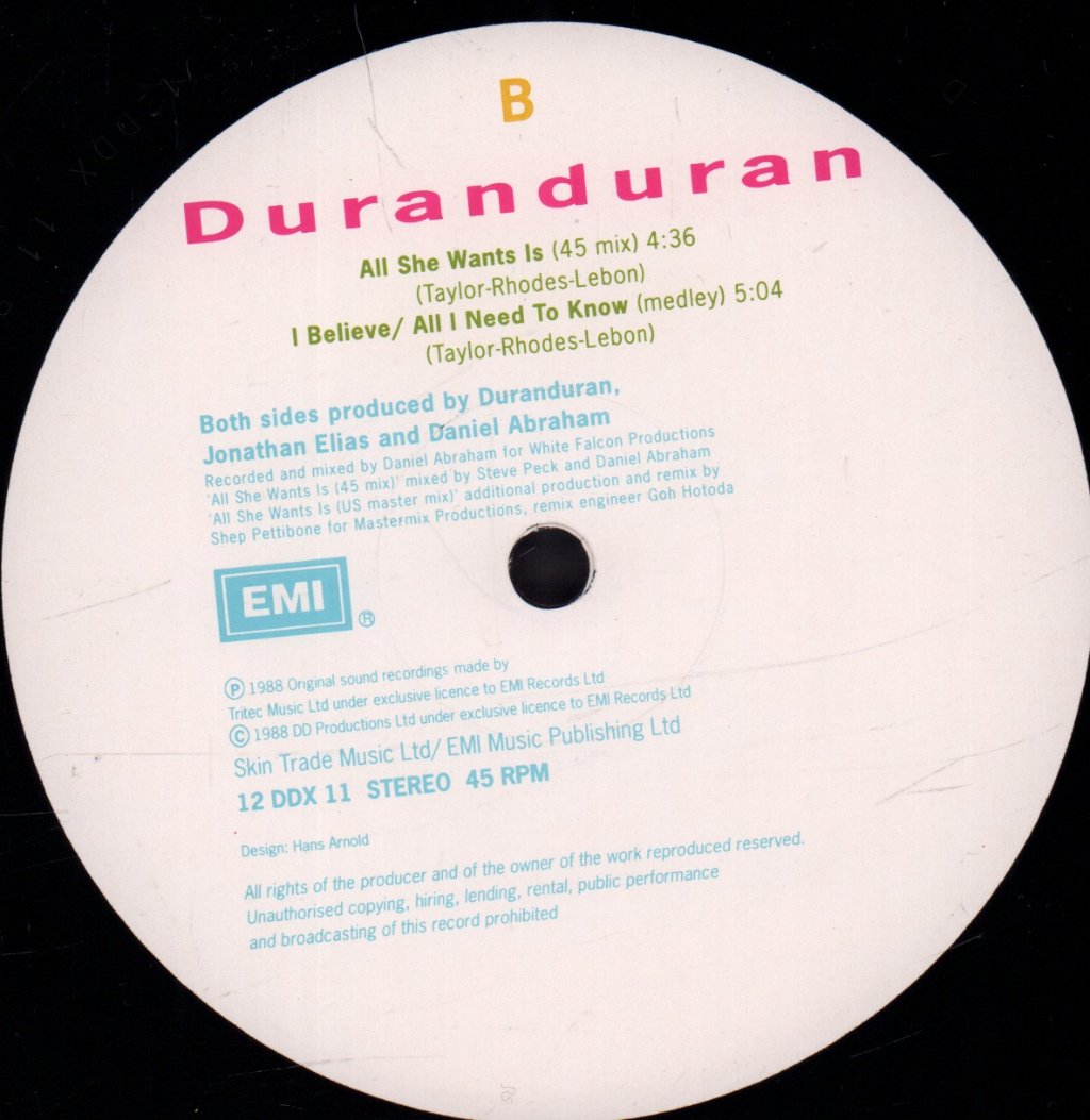 Duran Duran - All She Wants Is - 12 Inch