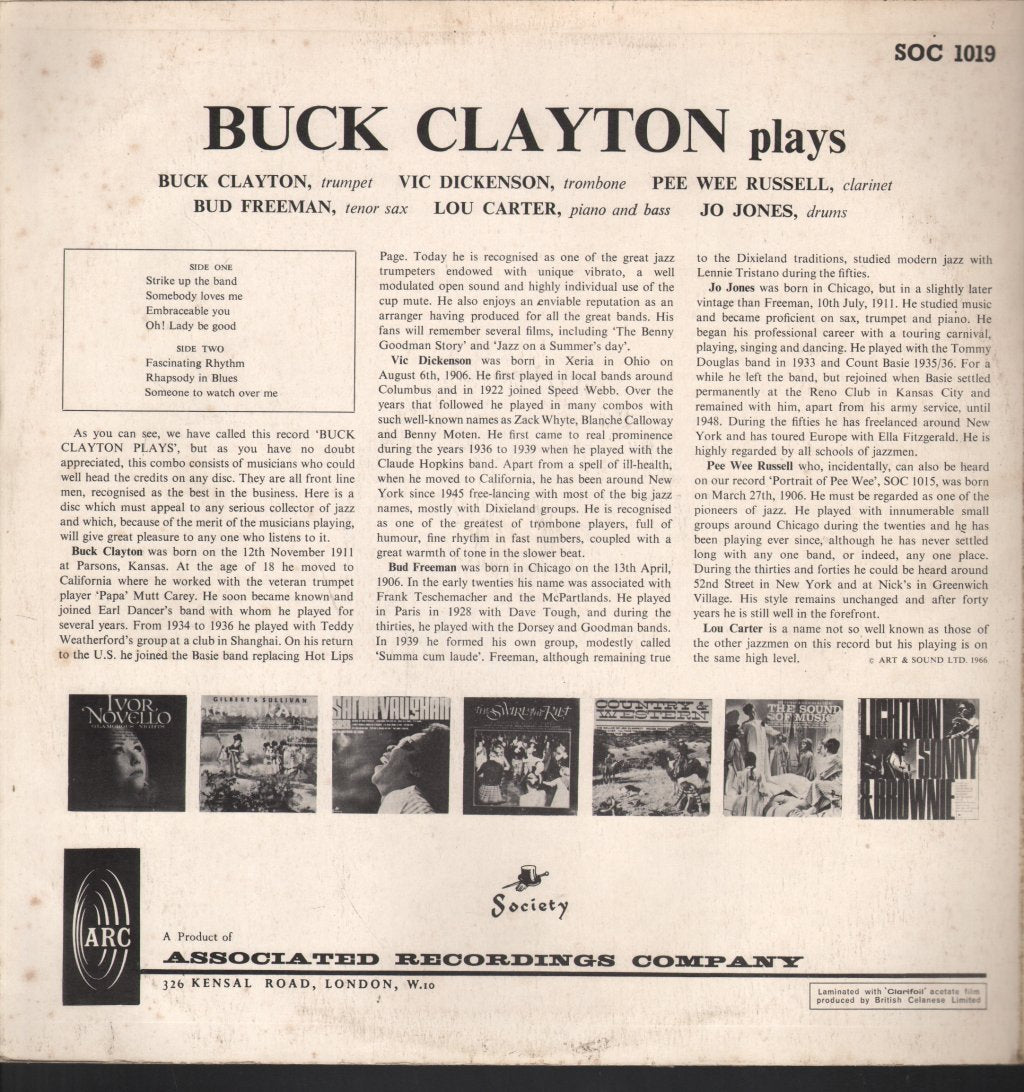 Buck Clayton - Buck Clayton Plays - Lp